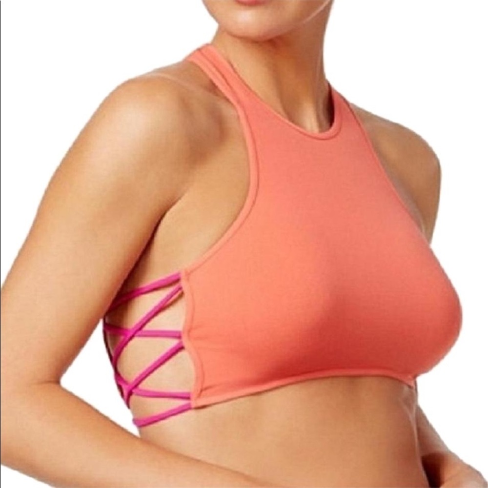 Free People Coral Racerback Crisscross Bralette